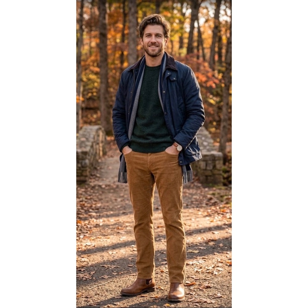 J.Crew 770 Straight Fit Flex Corduroy Pants Mens 32x34 Brown Tan